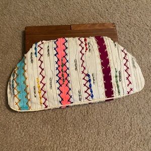 Lovestitch Purse with wood handle